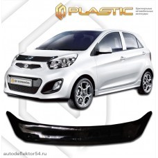 Дефлектор капота Kia Picanto 3 Door (Classic черный) 2011–н.в.