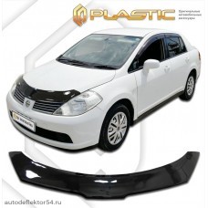 Дефлектор капота Nissan Tiida Latio (Classic черный) 2004-2012