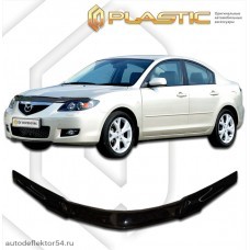 Дефлектор капота Mazda 3 седан (Classic черный) 2004-2009