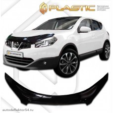 Дефлектор капота (exclusive) Nissan Qashqai +2 (Classic черный) 2008-2013