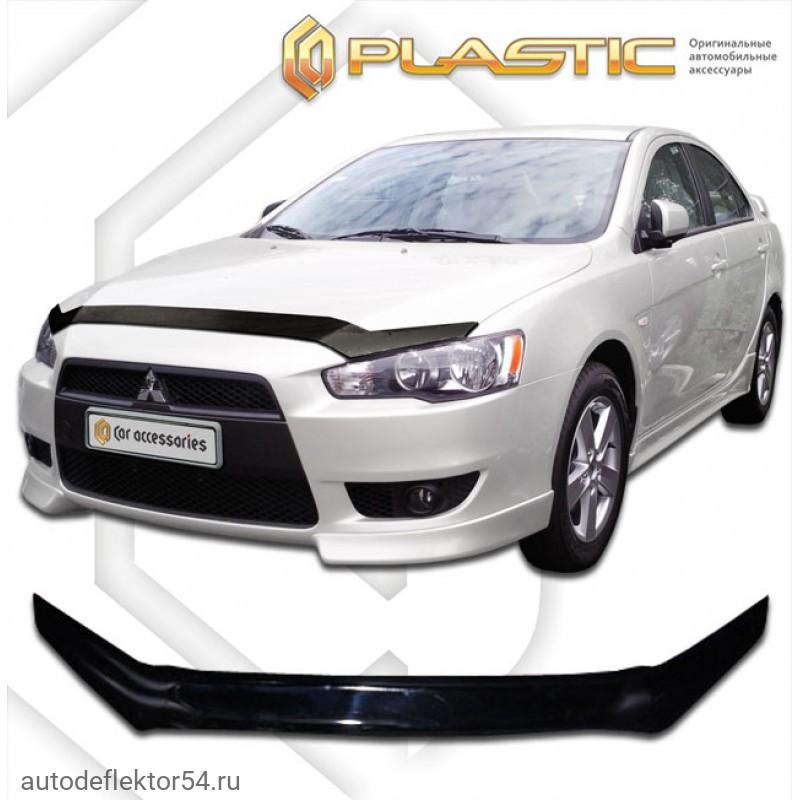 Дефлектор капота лансер. Дефлектор капота Mitsubishi Lancer 10. Дефлектор капота Лансер 10 Hood Protector. Дефлектор капота Лансер 10 короткий. Мухобойка Lancer 10.