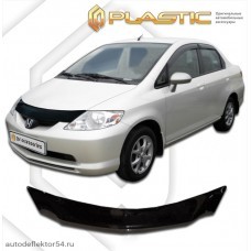 Дефлектор капота Honda Fit Aria (Classic черный) 2002-2004