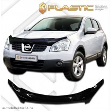 Дефлектор капота (exclusive) Nissan Qashqai (Classic черный) 2007-2010