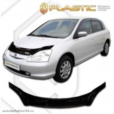 Дефлектор капота Honda Civic хэтчбэк (Classic черный) 2100-2005