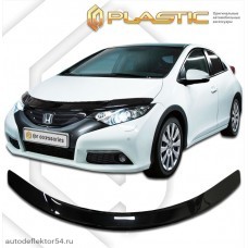 Дефлектор капота Honda Civic 5D (Classic черный) 2012–н.в.